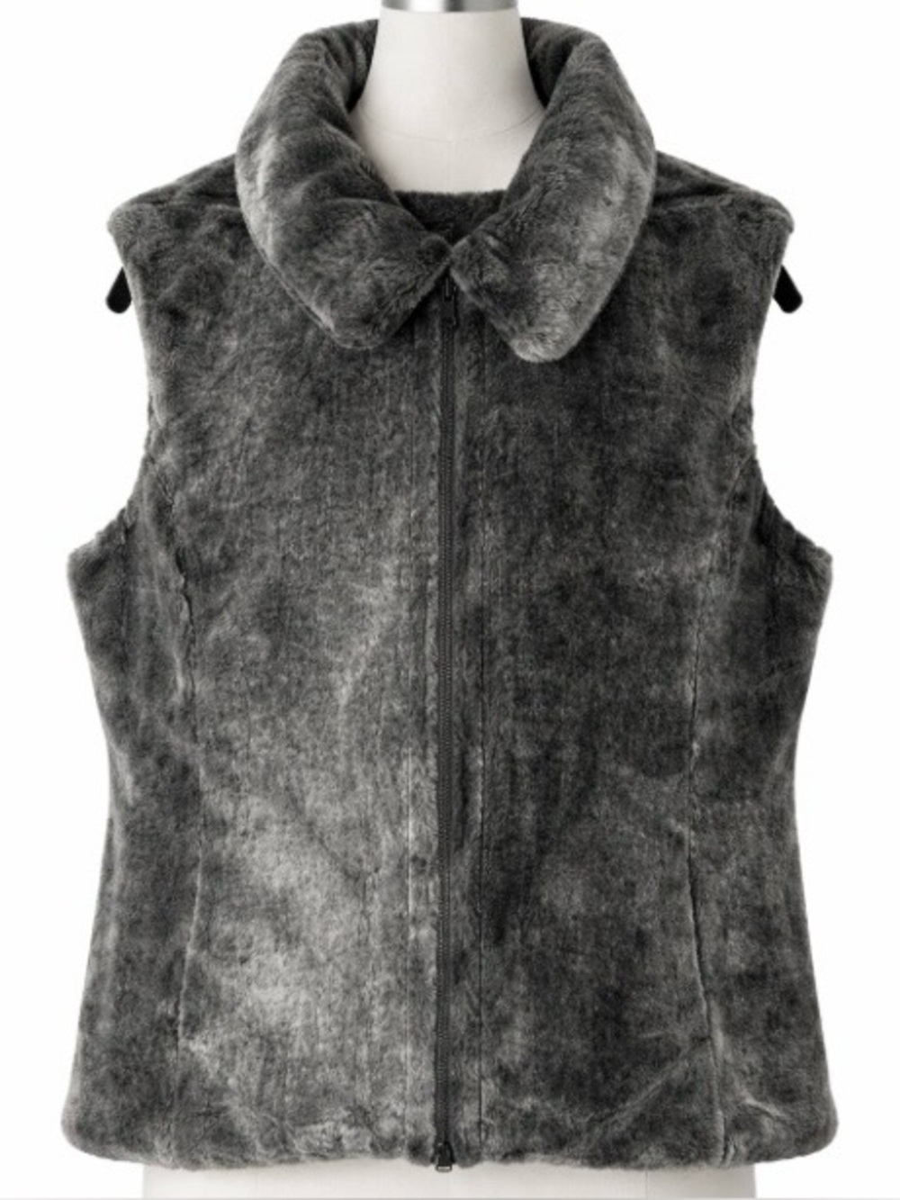 Danier Mob Wife Vest Gray Faux Fur Plush Zip Up Chic Jacket
Lux Cozy